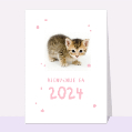 cartes de voeux 2024 chats mignons pour votre texte
