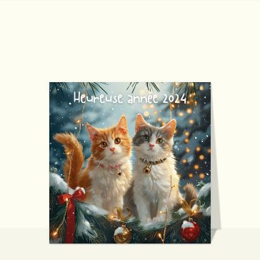 Fêtes de fin d'année : Heureuse année et petits chats
