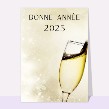 Carte Champagne et étoiles pour 2025 en fête