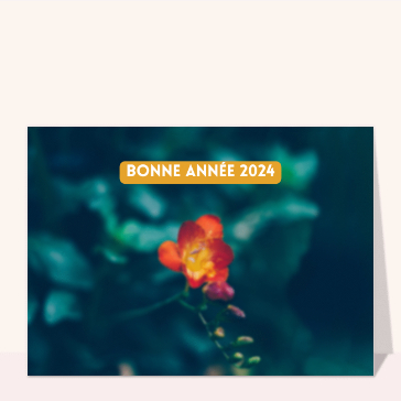 carte de voeux 2024 avec des fleurs : Hibiscus de la bonne année 2024 