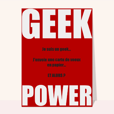 carte de voeux 2024 pour geek : Bonne année 2024 geek power
