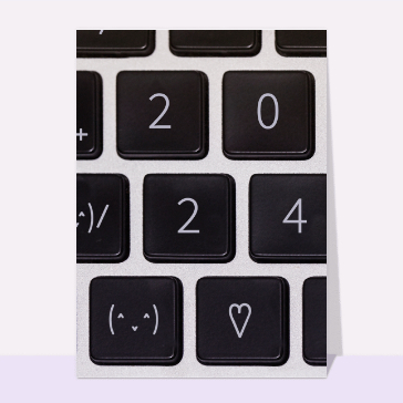 La nouvelle année 2024 sur un clavier
