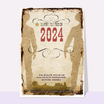 Bonne année 2024 far west cartes de voeux 2024 affiches de films