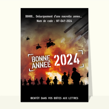 carte de voeux 2024 affiche de film : Film de guerre de bonne année 2024 