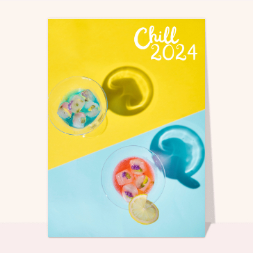 Carte de voeux tendance 2024 : Chill the new year 2024