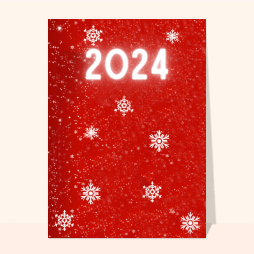 carte de voeux 2024  : Flocons de la nouvelle année 2024 
