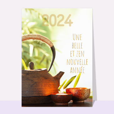 carte de voeux 2024  : Bonne et zen nouvelle année 2024 