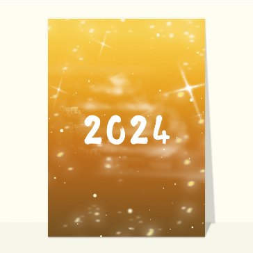 carte de voeux 2024  : La nouvelle année 2024 dorée