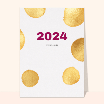 carte de voeux 2024  : Une bonne année 2024 dorée