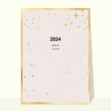 carte de voeux 2024  : Etoiles dorées pour la nouvelle année 2024 