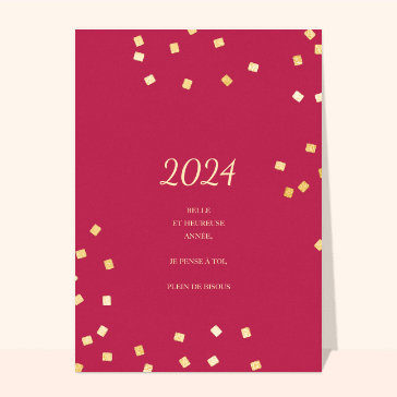 carte de voeux 2024  : Plein de bisous pour la nouvelle année 2024 