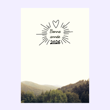 carte de voeux 2026  voeux naturels pour une année épanouissante 2026