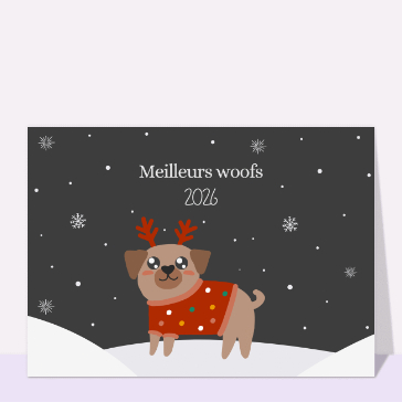 carte de voeux 2026 animaux rigolos voeux joyeux d'un chien pour 2026
