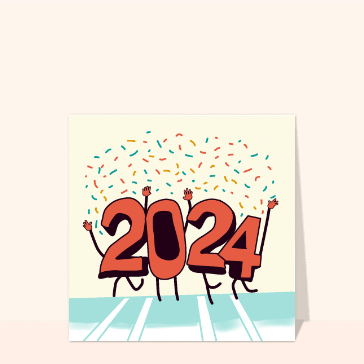 Carte de voeux humour 2024 : La course vers la nouvelle année