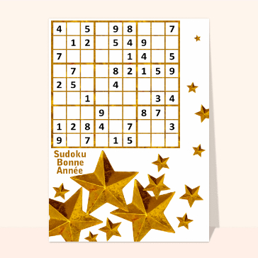 Carte de voeux originale pour 2024 : Bonne année 2024 avec un Sudoku