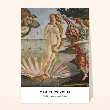 Carte de voeux originale pour 2024 : Année merveilleuse et La naissance de Vénus