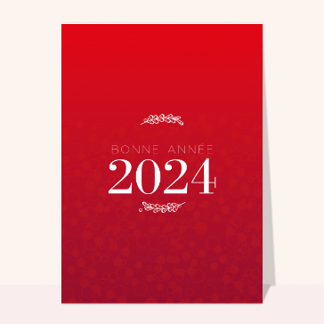 Carte de voeux entreprise classique : Bonne année 2024 et discrètes bulles