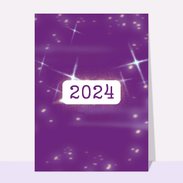 Cartes de voeux entreprise 2024 : La nouvelle année 2024 sur fond violet