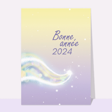 Cartes de voeux entreprise 2024 : Une comète pour la nouvelle année 2024 