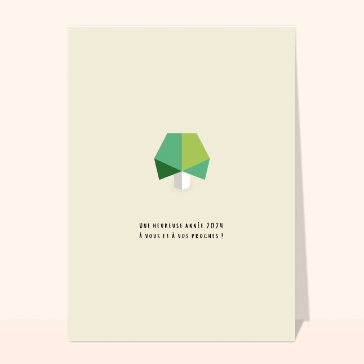 Cartes de voeux entreprise 2024 : Arbre origami de bonne année 2024 