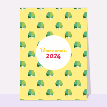 Cartes de voeux entreprise 2024 : Des petits arbres pour la nouvelle année 2024 