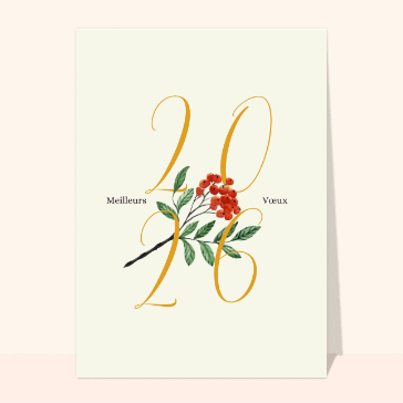 Carte de voeux entreprise originale 2026 vœux floraux pour une année 2026 radieuse