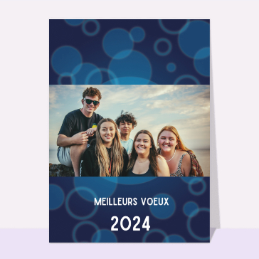 Cartes de voeux entreprise 2024 : Meilleurs voeux 2024 et bulles bleues