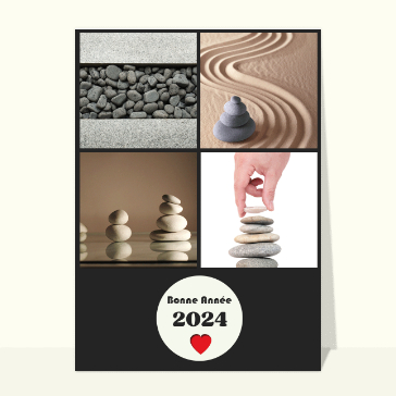 Cartes de voeux entreprise 2024 : Une bonne année 2024 zen et sereine