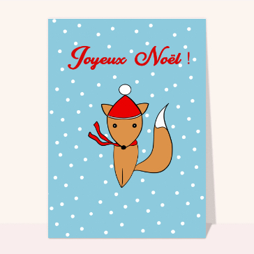 Carte de Noël enfant : Petit renard de Noël