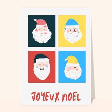 Carte de Noël enfant : Papa Noël Pop Art