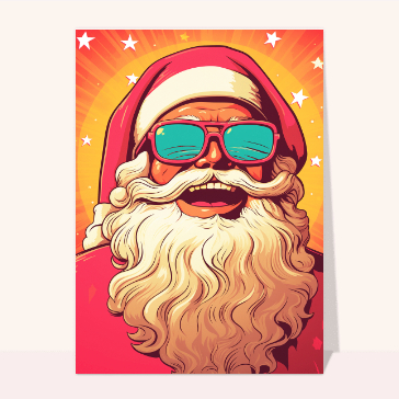 Carte de Noël humour : Père Noël psychédélique