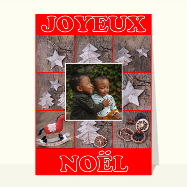 Carte noël personnalisée : Un gros joyeux Noël en rouge