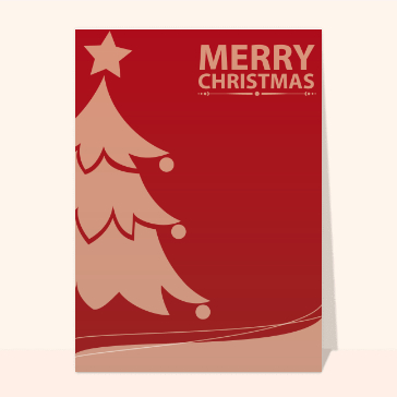 Carte de Noël en plusieurs langues : Merry Christmas et le sapin rouge