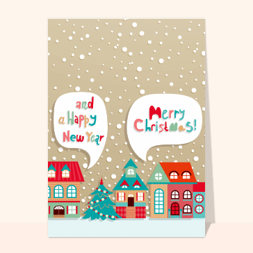 Carte de Noël en plusieurs langues : Merry Christmas and a happy new year