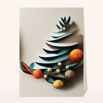 Carte de Noël minimaliste : Sapin de Noël en papier