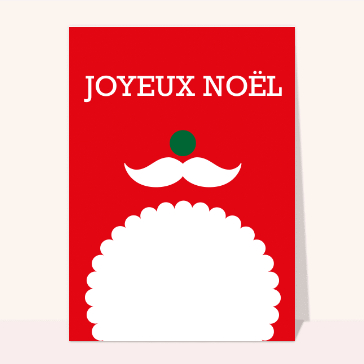 Carte de Noël minimaliste : Silhouette de papa Noël rouge