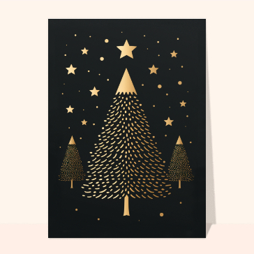 Carte de Noël minimaliste : Sapin de Noël doré