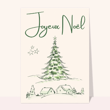 carte de noel traditionnelle joyeux no&euml;l