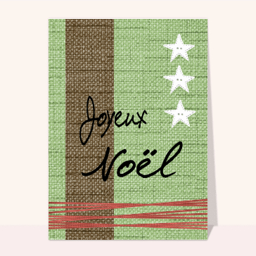 carte de noel : Joyeux Noël sur de la laine
