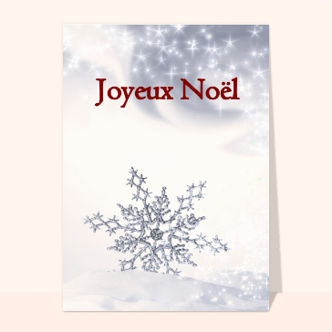 carte de noel : Joyeux Noël avec un flocon
