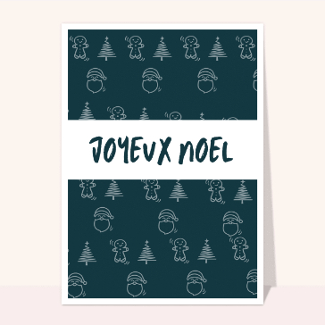 carte de noel : Joyeux Noël et petits motifs