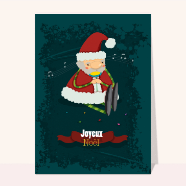 carte de noel : Père Noël et jolie fleur
