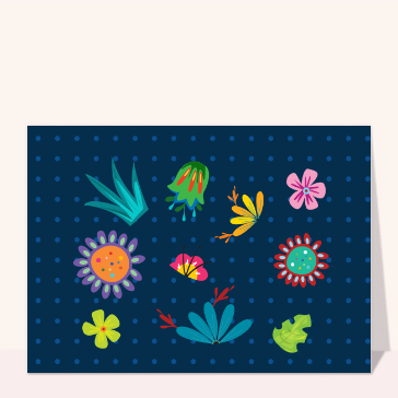 Carte avec des fleurs : Jolies fleurs lumineuses