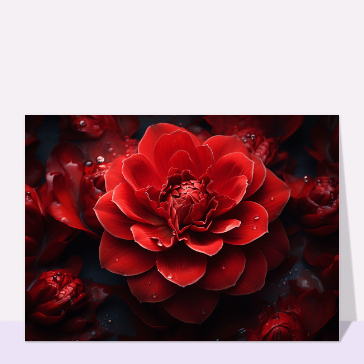 Carte avec des fleurs : Superbe fleur rouge