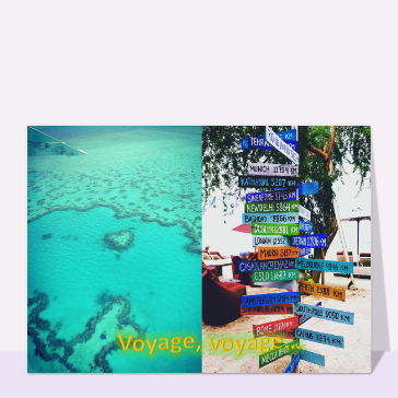 Carte postale de voyage : Voyage voyage de Bali à l`Australie