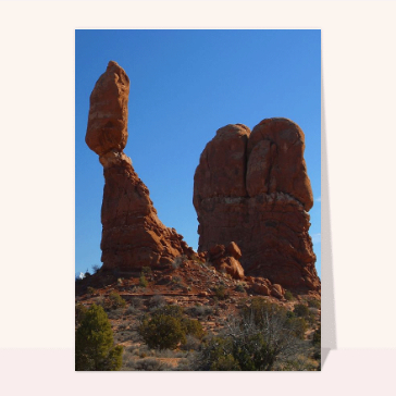 Carte postale états-unis USA : Rochers dans un parc National USA