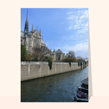 Carte postale de Paris : Notre Dame de Paris vue de la Seine