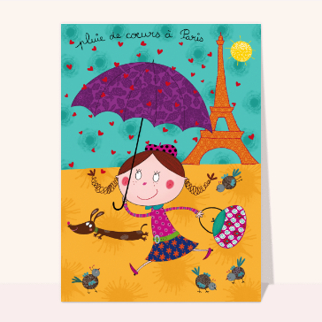 Pluie de coeurs sur Paris Cartes postales de Paris