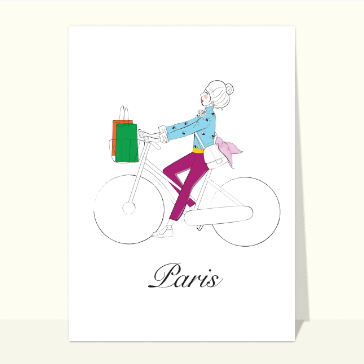 En vélo à Paris Cartes postales de Paris