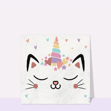 Chat-licorne Cartes chats et chatons